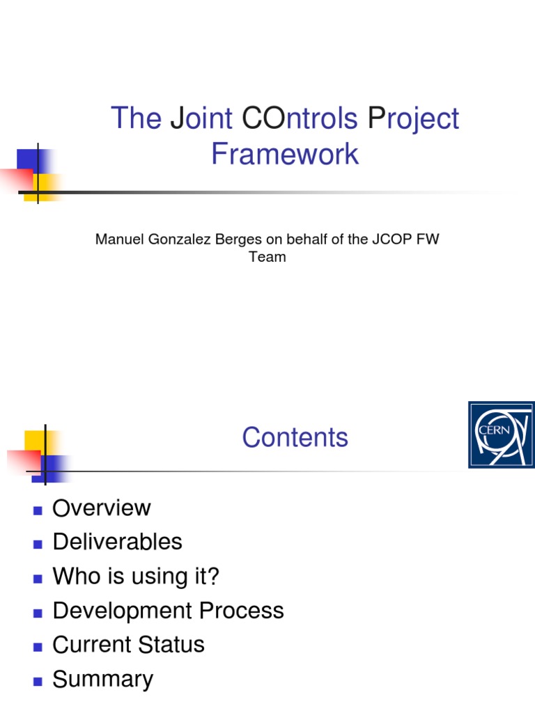 JCOP Framework for LHC Control | PDF | Software Framework | Large ...
