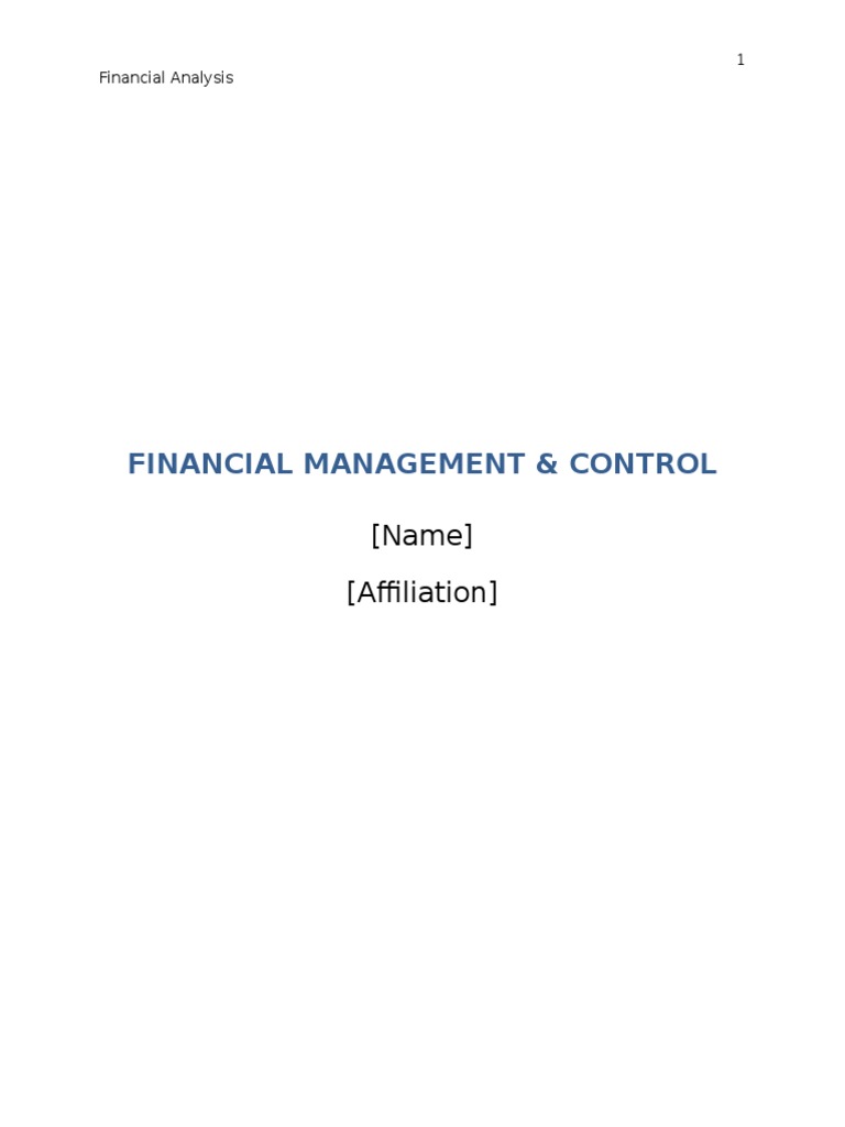 Financial Management & Control Final | PDF | Revenue | Depreciation