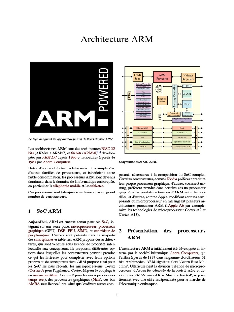 Architecture ARM PDF | PDF | Architecture ARM | Ingénierie électronique