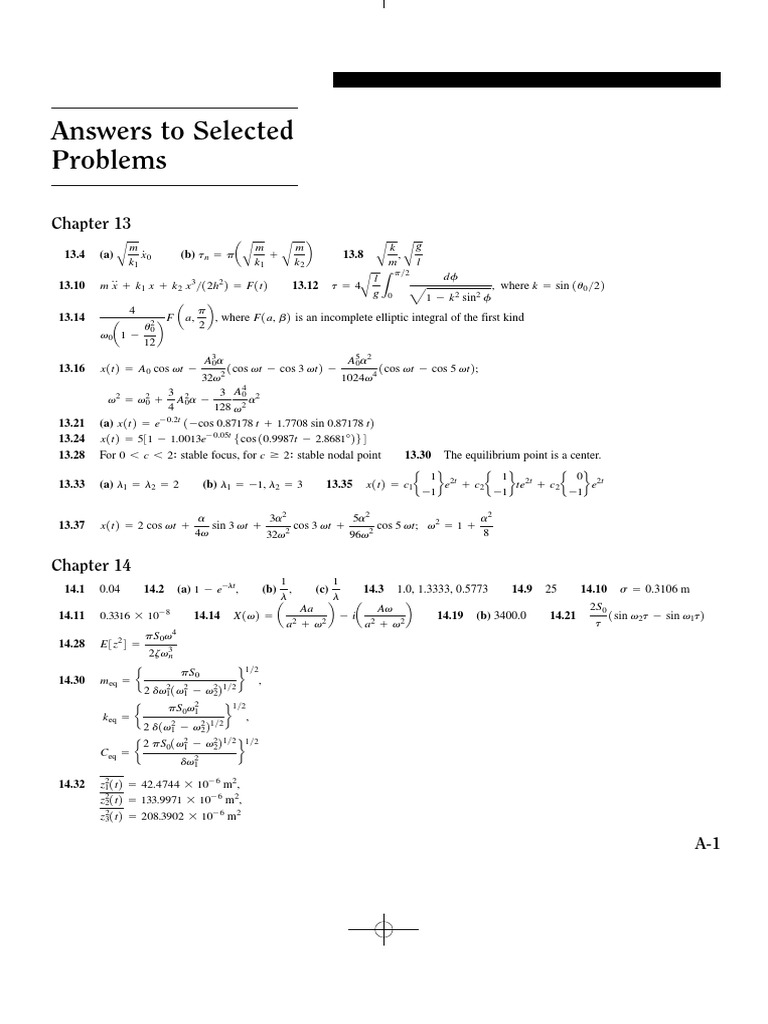 Answers To Selected Problems | PDF