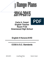 2014-2015 Long Range Plans With SC Standards and ccss-2