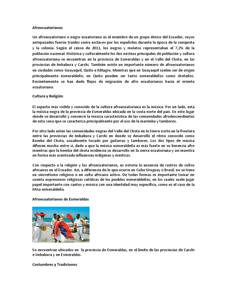 Afroecuatorianos | PDF | Ciencias sociales | Historia