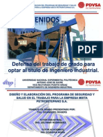 Diseno y Elaboracion Del Programa Seguridad y Salud Trabajo Empresa Mixta Petroritupano