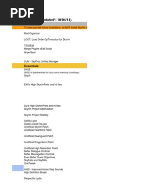 Skyrim Mod List Xlsx Texture Mapping Leisure