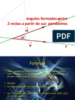 Cálculo de La Pendiente Entre Dos Rectas