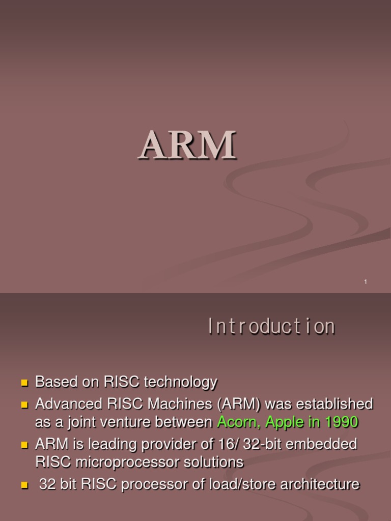 Overview of ARM Microprocessor Architecture | PDF | Arm Architecture ...