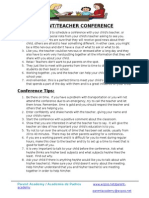 Parent Teacher Conference Handout