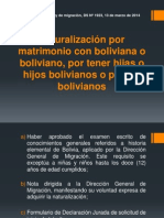 Naturalización Por Matrimonio Con Boliviana o Boliviano