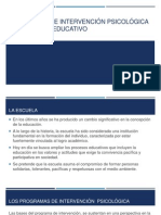 Programas de Intervención Psicológica en El Ámbito Educativo