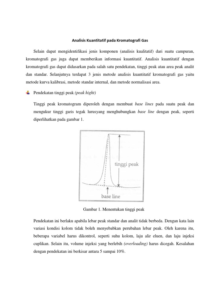 Analisis Kuantitatif Pada Kromatografi Gas Ada Persamaan