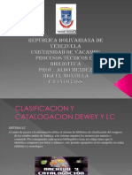 Catalogacion y Clasificacion Dewey y LC