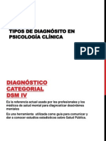 Tipos de Diagnóstico en La Psicología Clínica