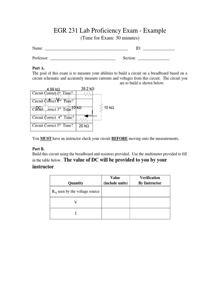Lab Proficiency Exam Example | PDF