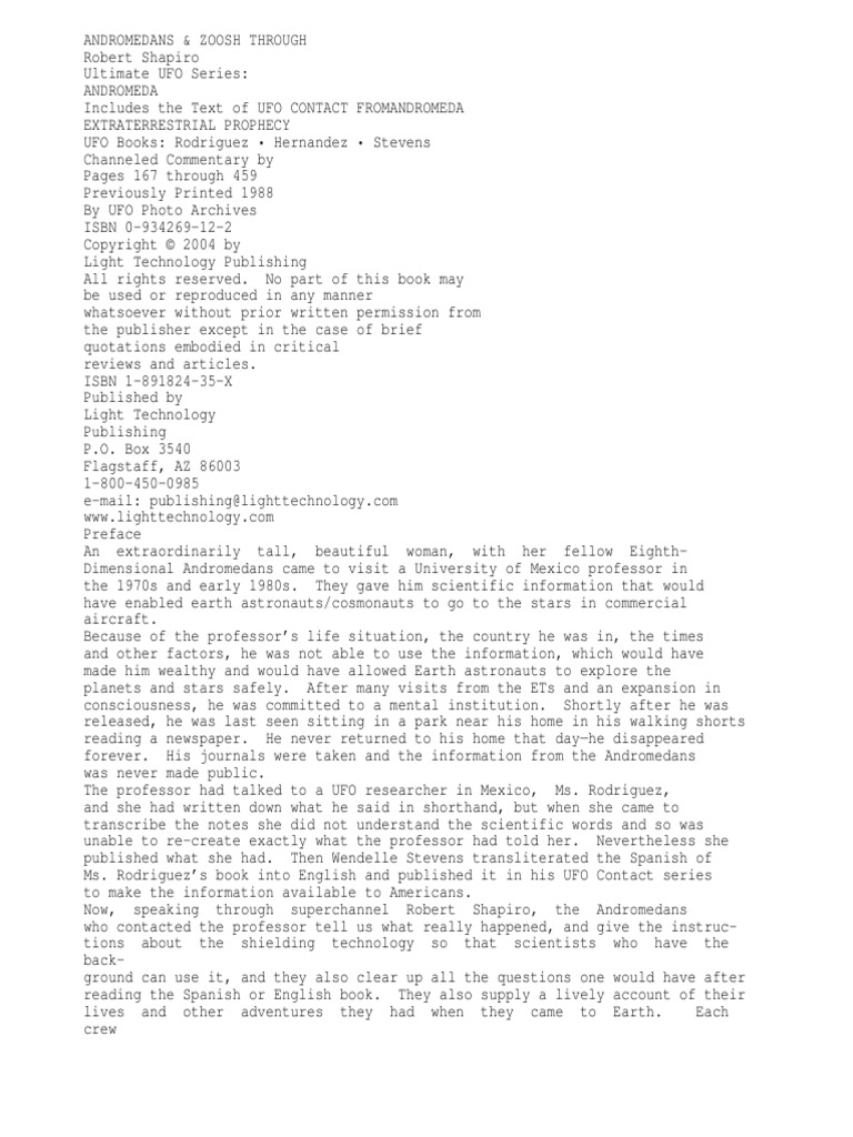Andromeda by Robert Shapiro | PDF | Unidentified Flying Object | Airplane
