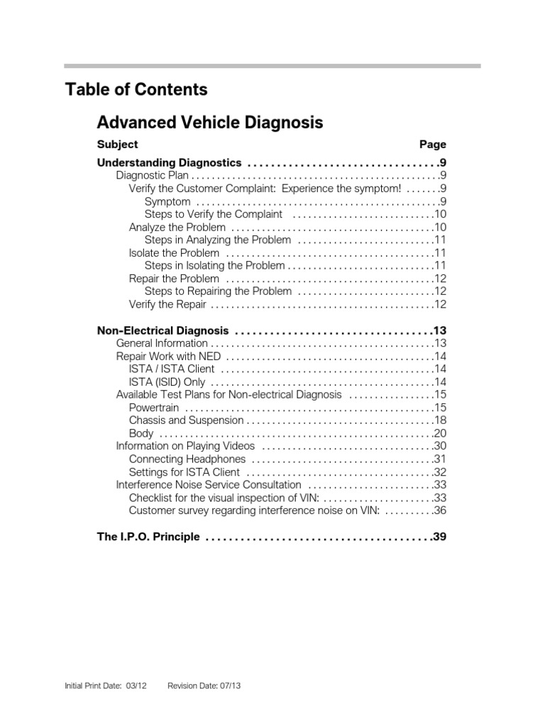 Advanced Vehicle Diagnosis PDF PDF