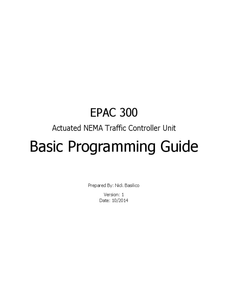 Basic Programming Guide: EPAC 300 | PDF | Menu (Computing) | Traffic