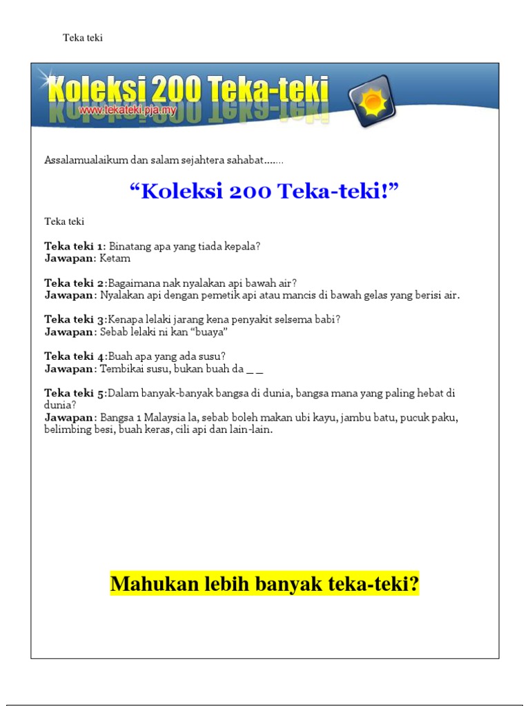 Teka Teki Pdf
