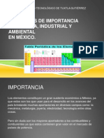 Importancia de Diferentes Elementos Quimicos