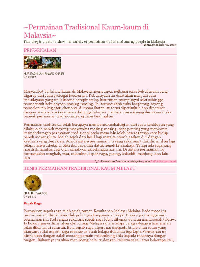 Permainan Tradisional Kaum Pdf