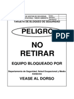 Tarjeta de Bloqueo