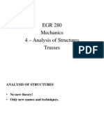 EGR 280 Mechanics 4 - Analysis of Structures Trusses