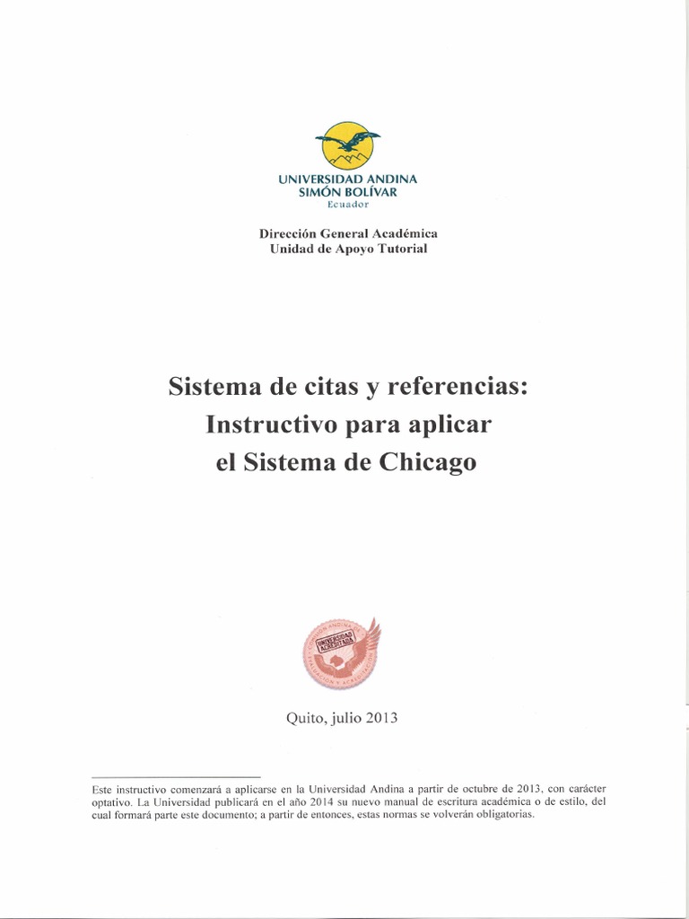 Sistema de Citas y Refrencias Instructivo para Aplicar El Sistema