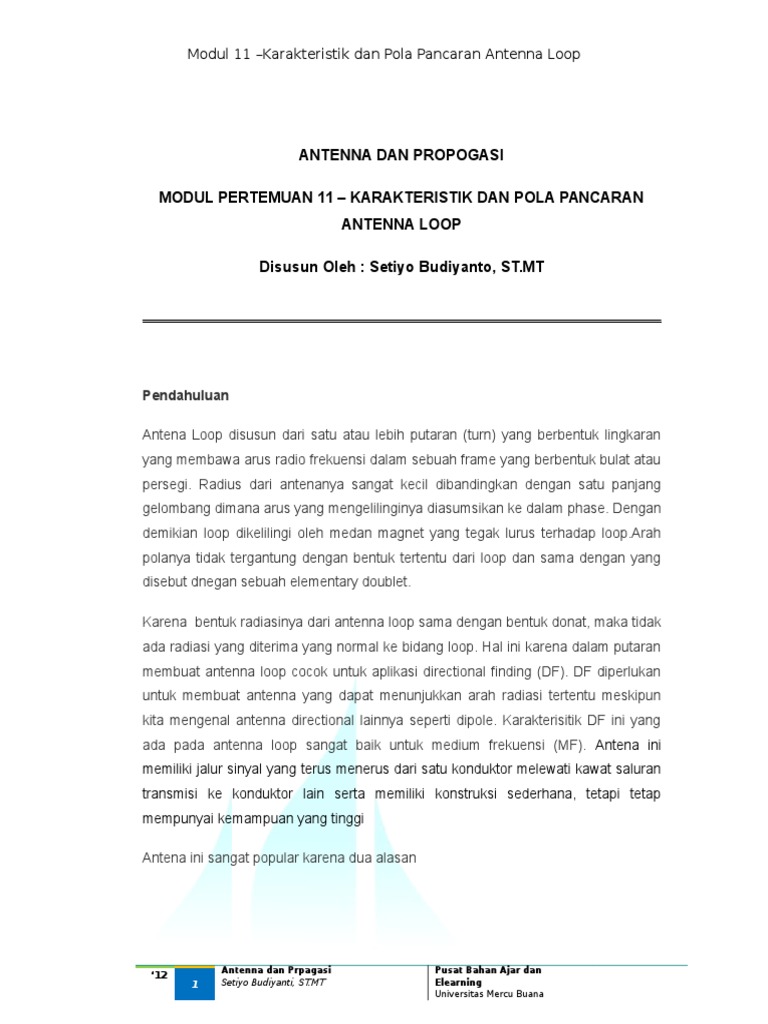 Karakteristik Antena Loop | PDF
