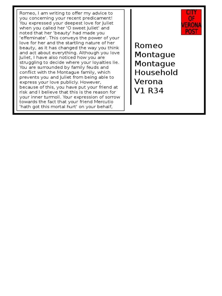Advice for Romeo on Love and Loyalty | PDF | Mystery, Thriller & Crime ...