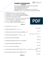 Arithmetic Progression: (Key Points)