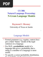 CS 388: Natural Language Processing:: N-Gram Language Models