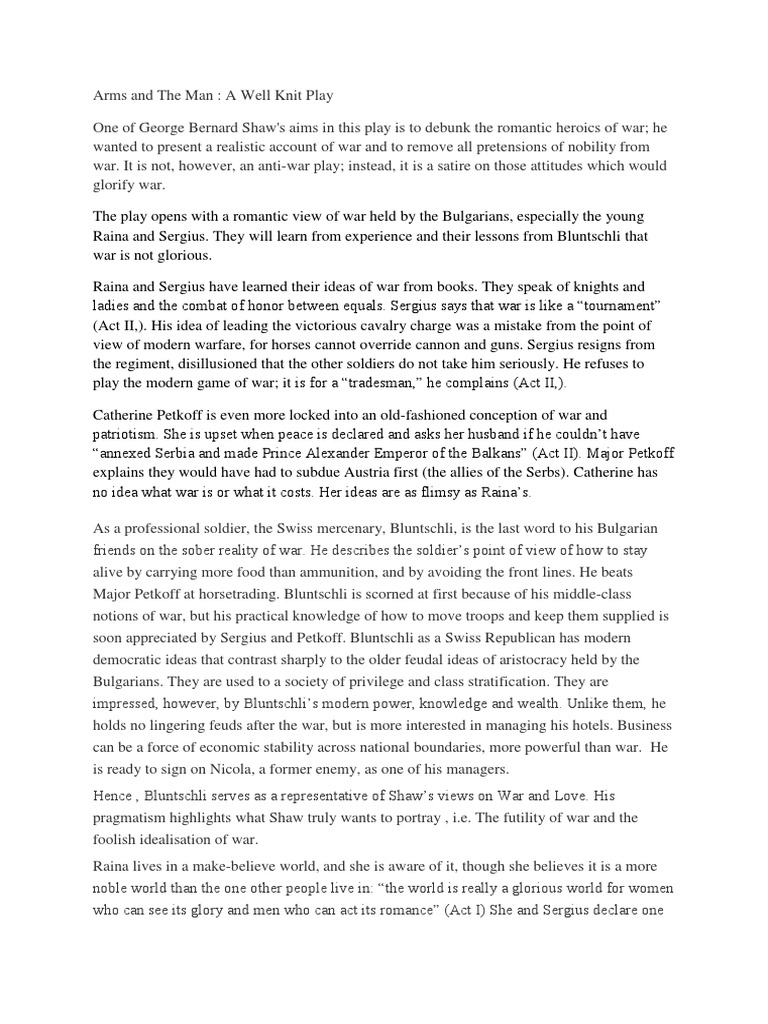 Arms and The Man PDF Unrest Armed Conflict