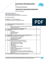 Checklist For Type Approvals of Instrument Transformers