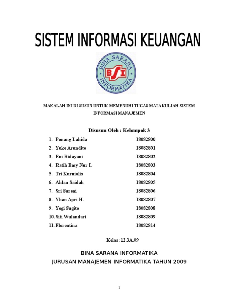 Makalah Sistem Informasi Keuangan