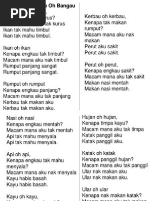 Lirik Lagu Bangau Oh Bangau Pdf
