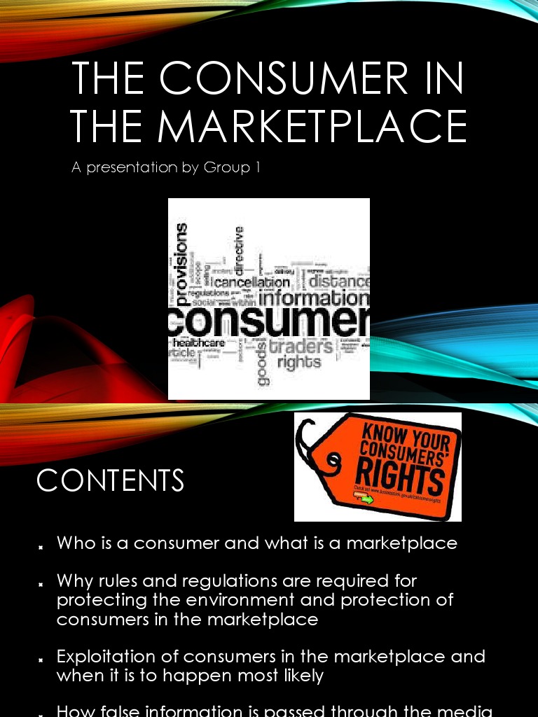 The consumer in marketplace Market (Place) Consumers