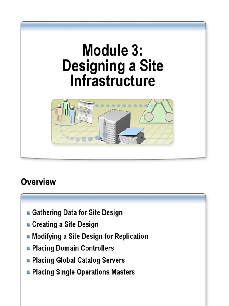 Designing A Site Infrastructure | PDF | Active Directory | Computer Network