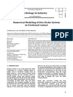 Numerical Modeling of Disc Brake System in Frictional Contact PDF