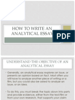 How To Write An Analytical Essay