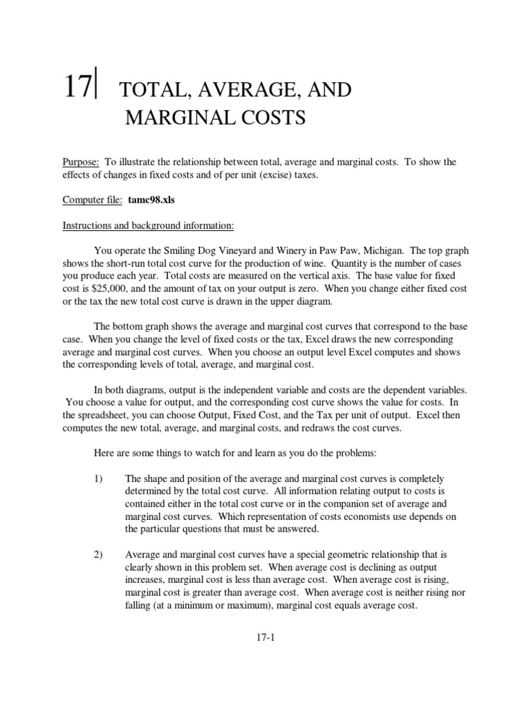 Marginal vs Average Cost Analysis | PDF | Teaching Methods & Materials ...