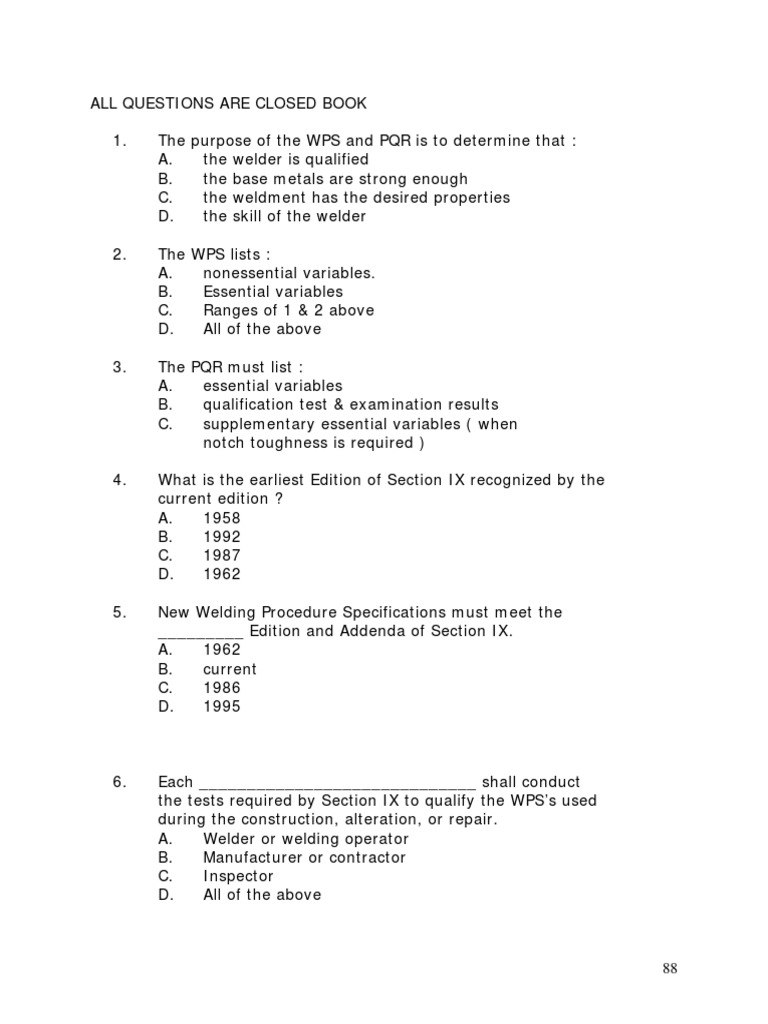 API.570. Closed Book 3 | PDF | Welding | Construction