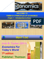 Topic 1 - Introduction to Economics