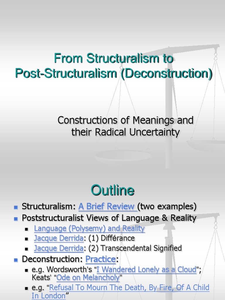 Poststructuralism PDF Deconstruction Literary Criticism