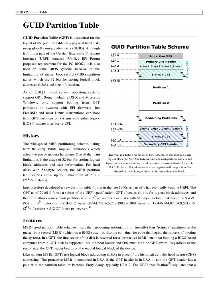 GUID Partition Table.pdf | Microcomputers | Booting | Free 30-day Trial ...