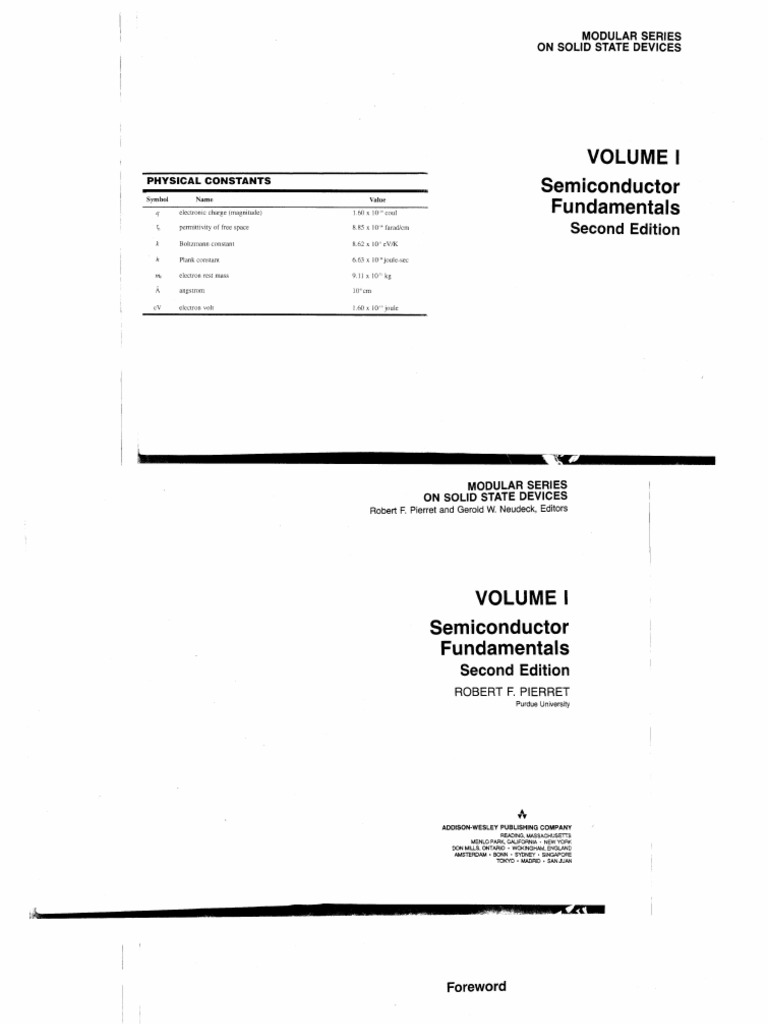 Pierret Semiconductor Fundamentals PDF PDF