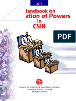 CSIR Handbook on Delegation of Powers 2011