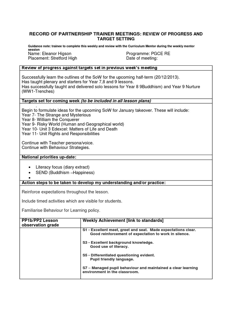 Curriculum Mentor Meeting Week 3 | PDF