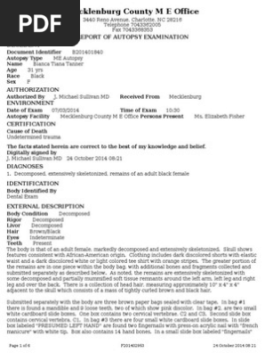 Bianca Tanner autopsy