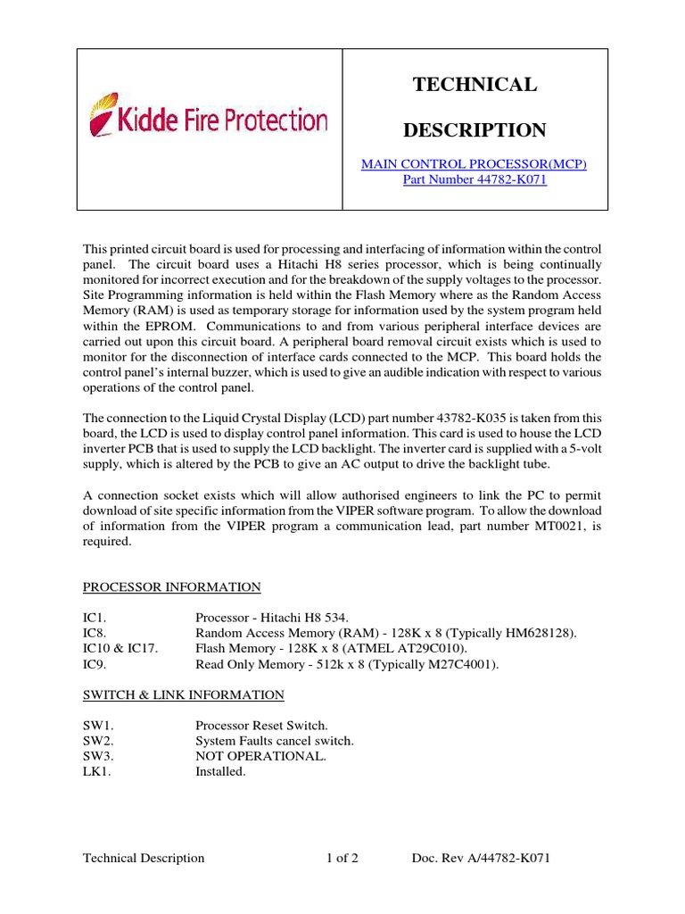 K071 - Main Control Processor | PDF | Computer Data Storage | Random ...