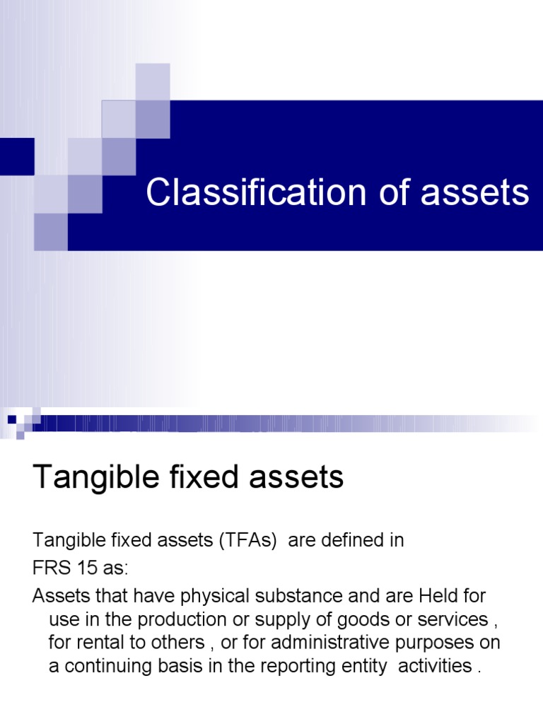 Assets Classification | Intangible Asset | Fixed Asset