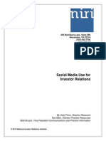NIRI White Paper: Social Media Use in Investor Relations